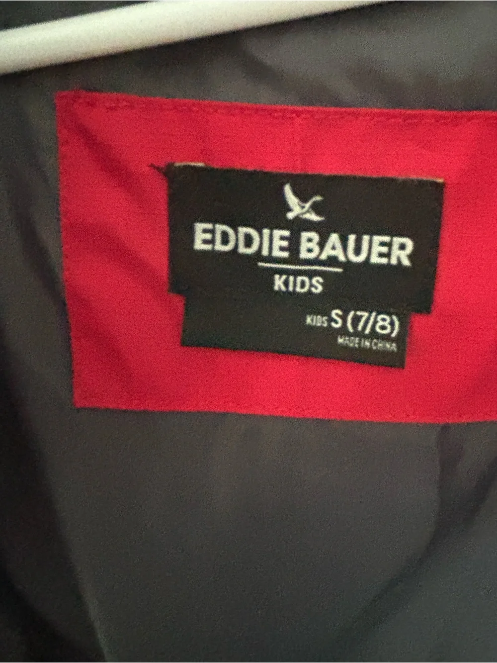 Eddie Bauer Red and Gray Kids' Hooded Raincoat